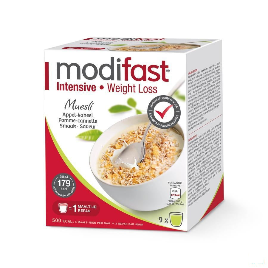 Modifast Muesli Appel-kanel Zakje 9