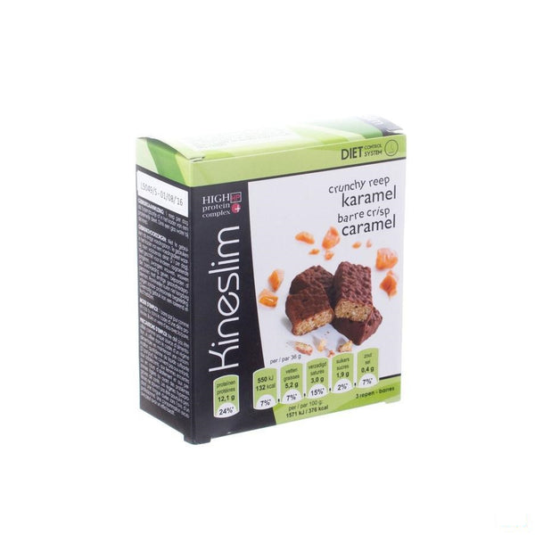 Kineslim Crunch Reep Karamel 3x40g - Omega Pharma - InstaCosmetic