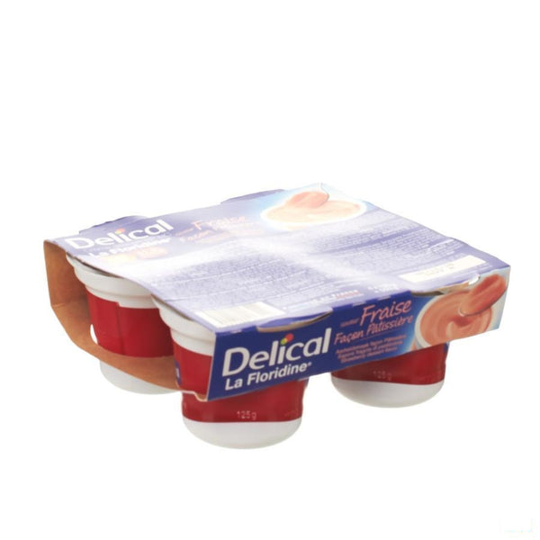 Delical Creme Dessert La Floridine Aardbei 4x125g - Bs Nutrition - InstaCosmetic