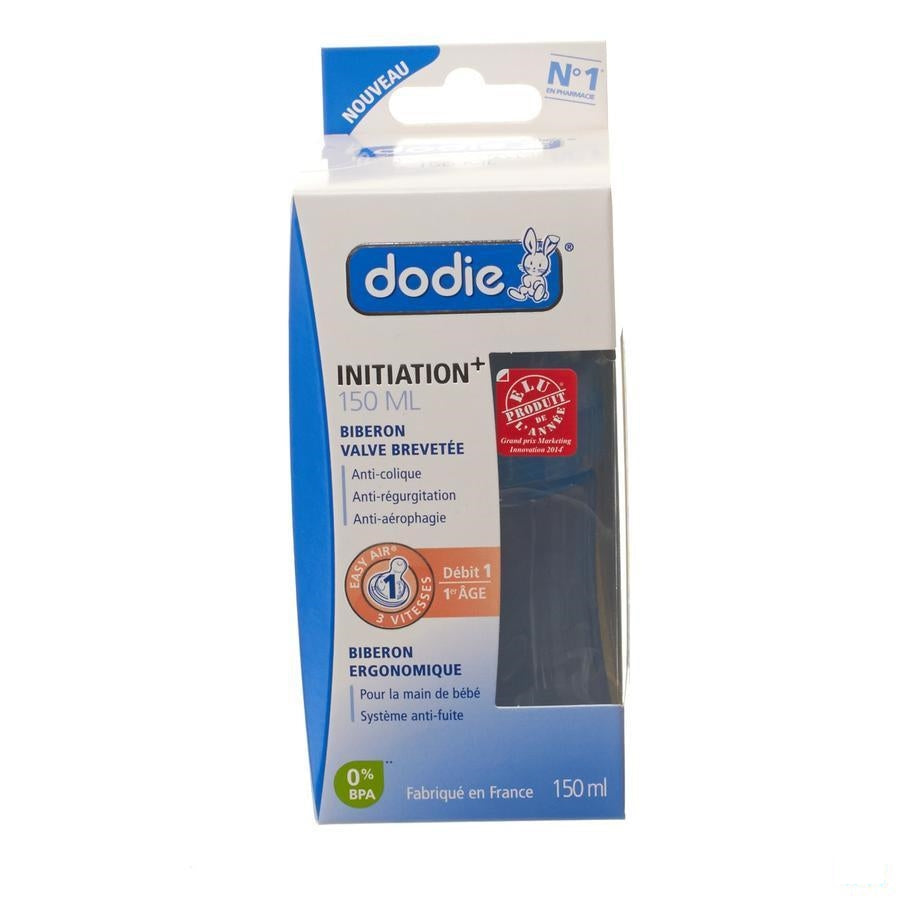 Dodie Zuigfles Initiatie+ Speen 1 Gat Blauw 150ml