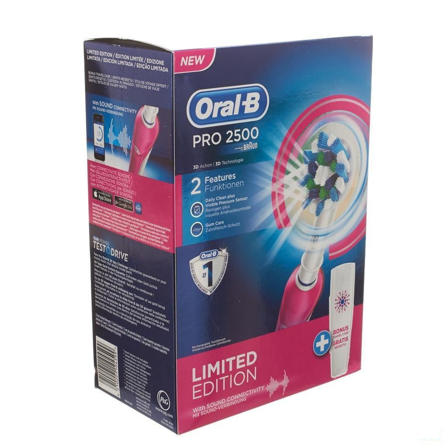 Oral B Pro 2500 Cross Action Pink - Elektrische tandenborstel